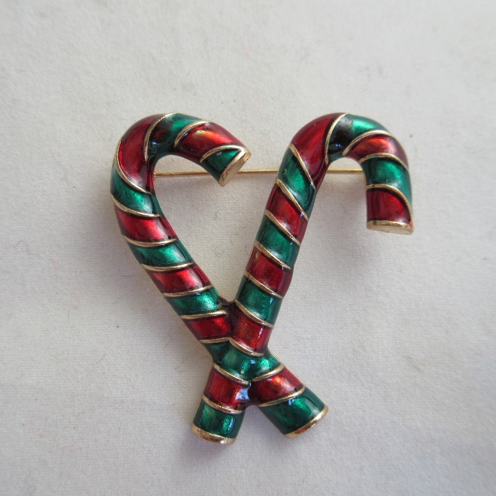 NEW NWT Candy Cane Brooch Pin Christmas Holiday